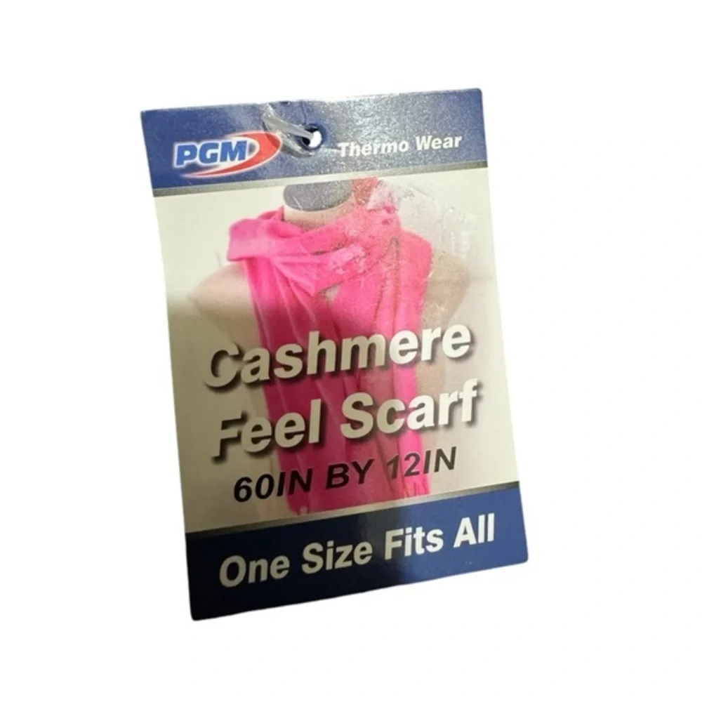 CASHMERE FEEL Unisex black Scarf NWT Thermal Wear soft warm‎ size 60”x12”